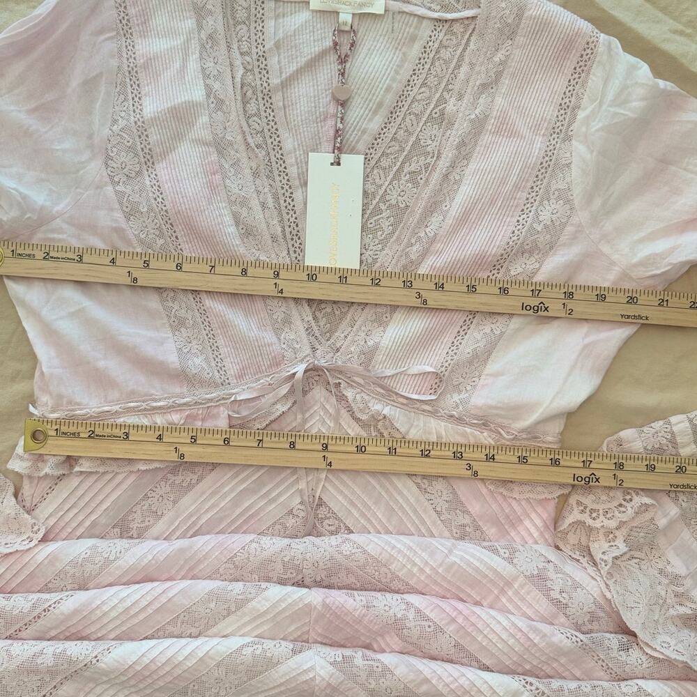 LoveShackFancy Blush Maxi Dress with Ruffle Sleeves - Picture 4 of 11
